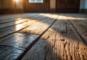 Read more about the article Når lyset rammer ældre gulve kan man ekstra tydeligt se at en gulvafslibning er på tide